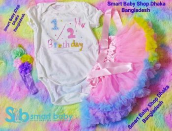 Baby Girls 1/2 Cake mash & Birthday Princess Skirts Set.