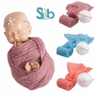 Newborn Baby Pearl Maternity Warp Photography Props 2PCS