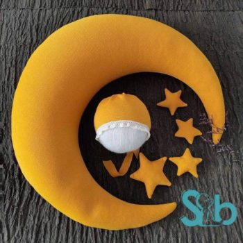 Baby Photography Moon Pillow, Stars And Hat Set.