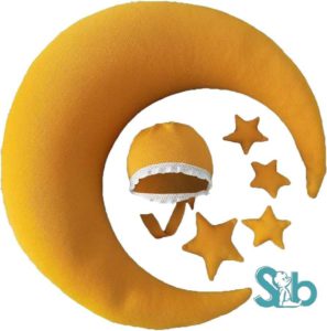 Baby Photography Moon Pillow, Stars And Hat Set.