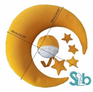 Baby Photography Moon Pillow, Stars And Hat Set.