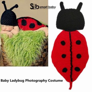 Newborn Baby Crochet Animal Full Coverage Ladybug Photography Props.