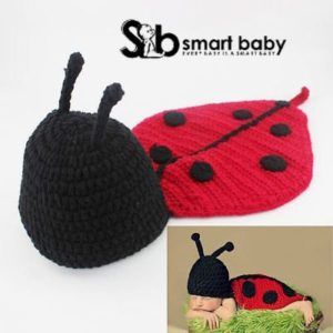 Newborn Baby Crochet Animal Full Coverage Ladybug Photography Props.