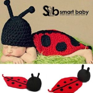 Newborn Baby Crochet Animal Full Coverage Ladybug Photography Props.