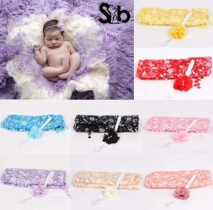 Newborn Baby Lace Maternity Warp Photography Props 2PCS.