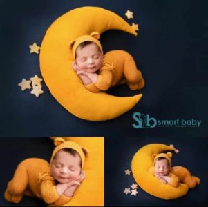 Baby Photography Moon Pillow, Stars And Hat Set.