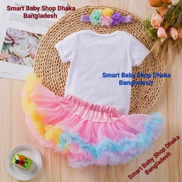 Baby Girls 1/2 Cake mash & Birthday Princess Skirts Set.