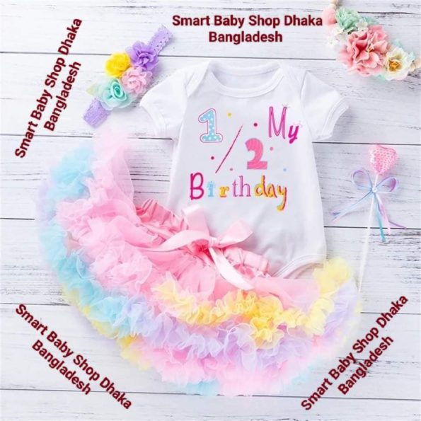 Baby Girls 1/2 Cake mash & Birthday Princess Skirts Set.