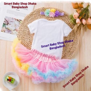 Baby Girls 1/2 Cake mash & Birthday Princess Skirts Set.