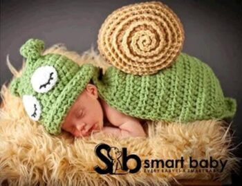 Newborn Girls Boys Baby Green Snail Photography Prop Costume.