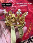 1PCS Pearl Crystal Crown Newborn Infant Headband Crown Hair Dress.