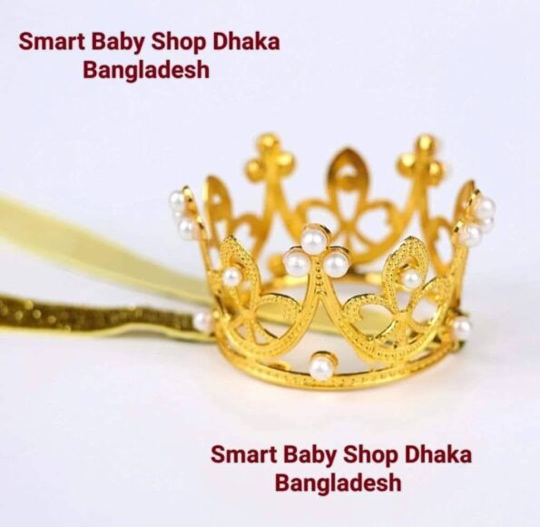 1PCS Pearl Crystal Crown Newborn Infant Headband Crown Hair Dress.