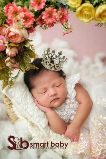 1PCS Pearl Crystal Crown Newborn Infant Headband Crown Hair Dress.