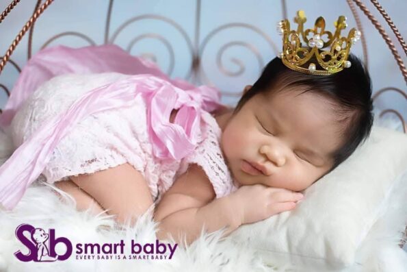 1PCS Pearl Crystal Crown Newborn Infant Headband Crown Hair Dress.