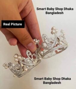 1PCS Pearl Crystal Crown Newborn Infant Headband Crown Hair Dress.