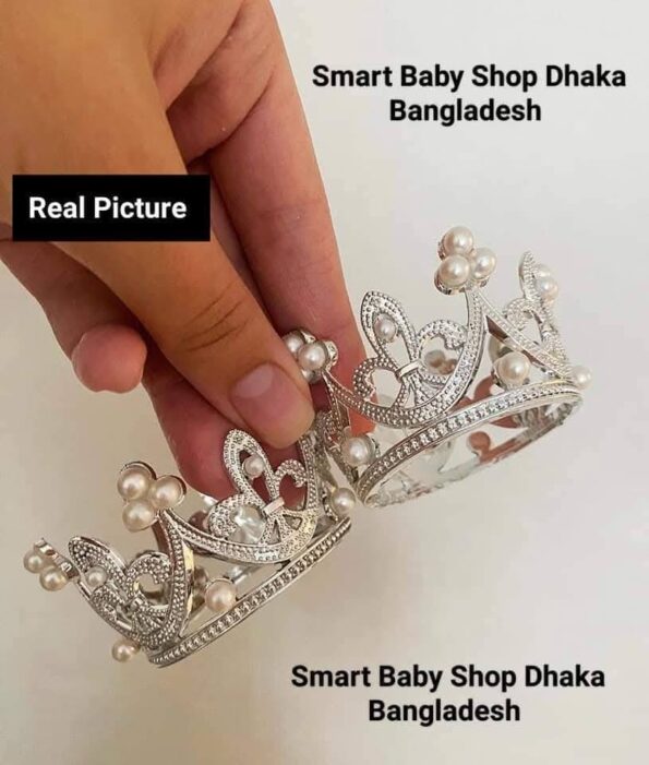 1PCS Pearl Crystal Crown Newborn Infant Headband Crown Hair Dress.