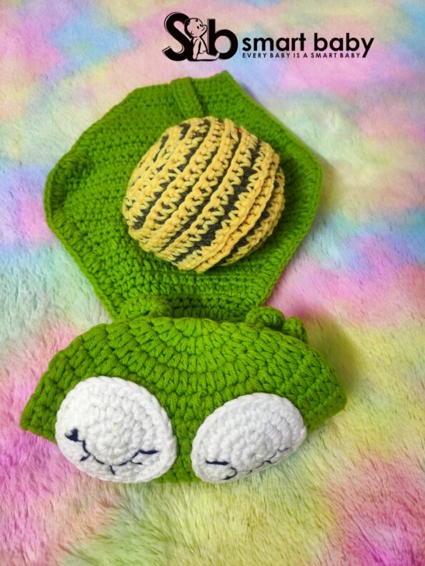 Newborn Girls Boys Baby Green Snail Photography Prop Costume.
