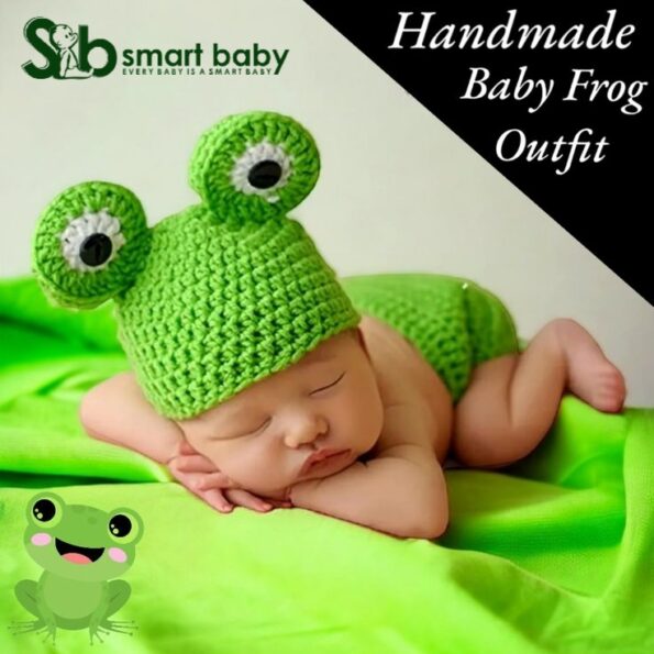 Newborn Girls Boys Baby Cute Green Frog Photography Props.