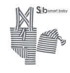 Newborn Striped Suspenders Long Tail Knitted Hat Photography Props.