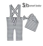 Newborn Striped Suspenders Long Tail Knitted Hat Photography Props.