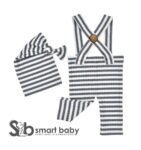 Newborn Striped Suspenders Long Tail Knitted Hat Photography Props.
