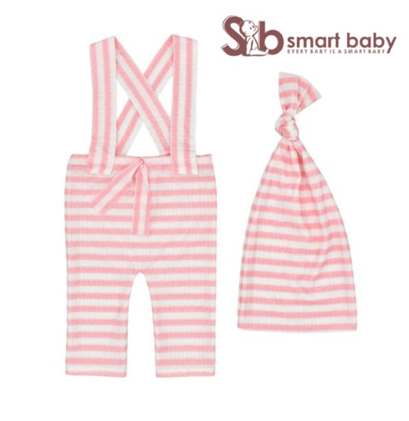 Newborn Striped Suspenders Long Tail Knitted Hat Photography Props.
