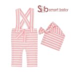 Newborn Striped Suspenders Long Tail Knitted Hat Photography Props.