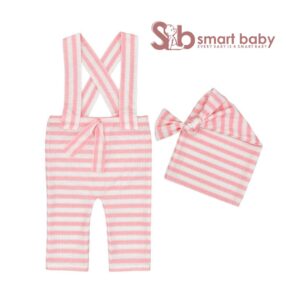 Newborn Striped Suspenders Long Tail Knitted Hat Photography Props.