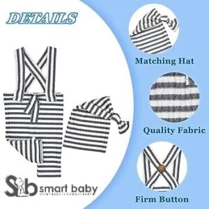 Newborn Striped Suspenders Long Tail Knitted Hat Photography Props.
