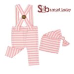 Newborn Striped Suspenders Long Tail Knitted Hat Photography Props.