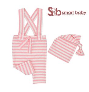 Newborn Striped Suspenders Long Tail Knitted Hat Photography Props.