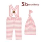 Newborn Striped Suspenders Long Tail Knitted Hat Photography Props.