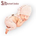 Newborn Striped Suspenders Long Tail Knitted Hat Photography Props.