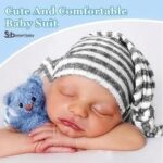Newborn Striped Suspenders Long Tail Knitted Hat Photography Props.