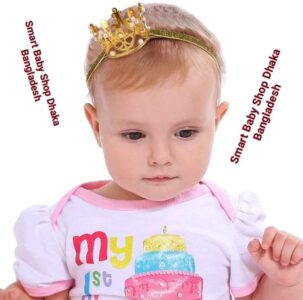 1PCS Pearl Crystal Crown Newborn Infant Headband Crown Hair Dress.