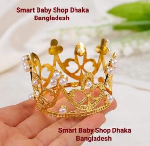 1PCS Pearl Crystal Crown Newborn Infant Headband Crown Hair Dress.