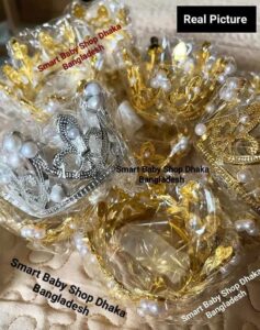 1PCS Pearl Crystal Crown Newborn Infant Headband Crown Hair Dress.