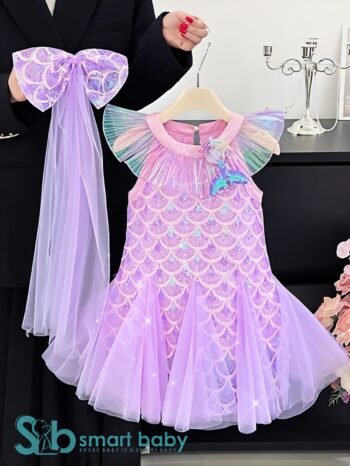 Mermaid princess Party Dress With Vest 2-3 Years.