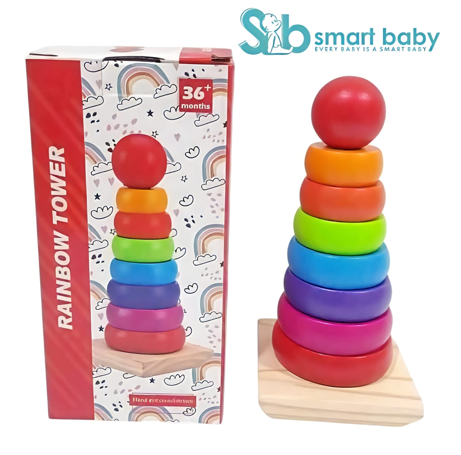 Wooden Rainbow Tower. Wooden Rainbow Tower.