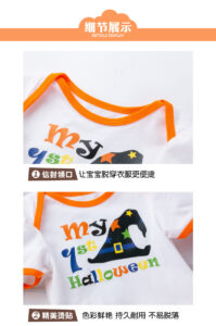 Halloween Party Cartoon Pumpkin Striped Skull Rompers 4 PCS Gift Set.