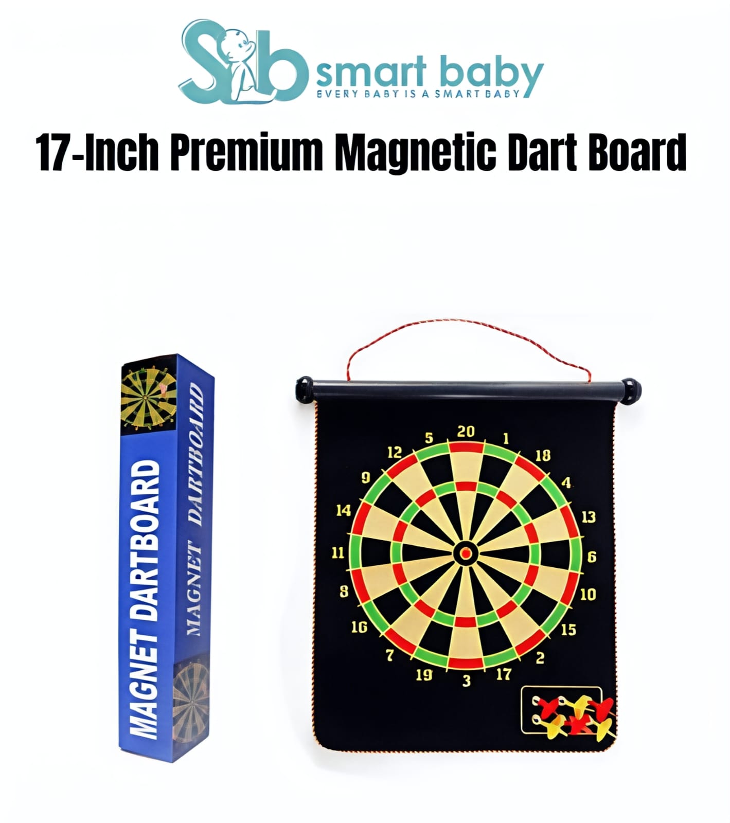 17-Inch Premium Magnetic Dart Board | Durable, Safe & Fun for All Ages. 17-Inch Premium Magnetic Dart Board | Durable, Safe & Fun for All Ages.