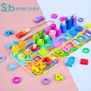 6-In-1 Wooden Fishing & Logarithmic Board.