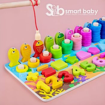 6-In-1 Wooden Fishing & Logarithmic Board.
