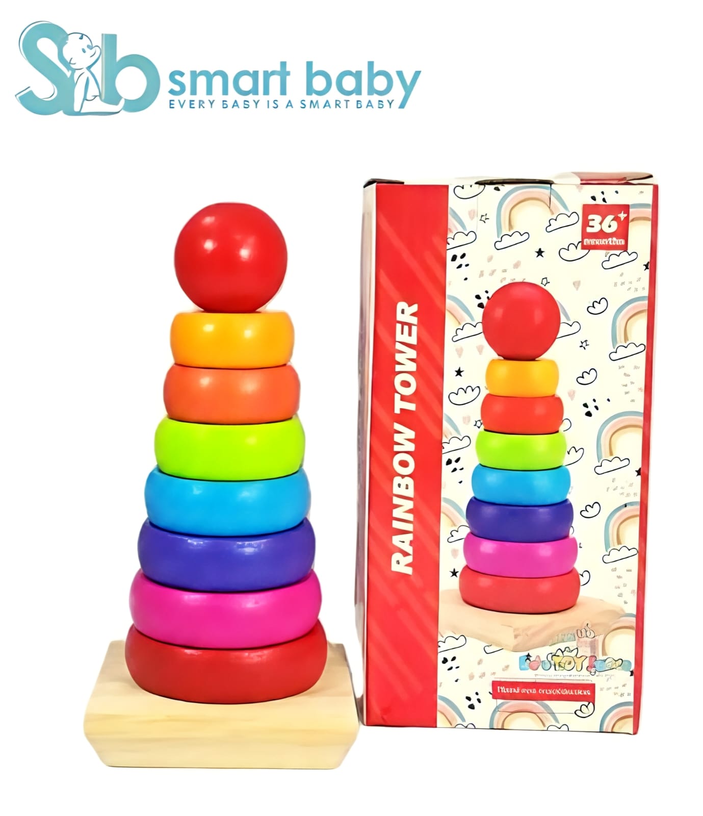 Wooden Rainbow Tower. Wooden Rainbow Tower.