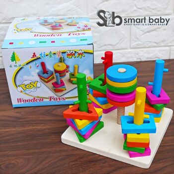 Wooden 5-Column Shape Sorter – Premium Geometric Learning Puzzle
