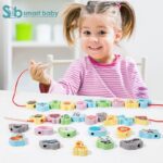 Wooden Magnetic Vegetables & Lacing Blocks.