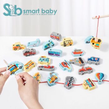 Wooden Magnetic Transportation & Lacing Blocks.