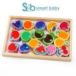 Wooden Magnetic Vegetables & Lacing Blocks.