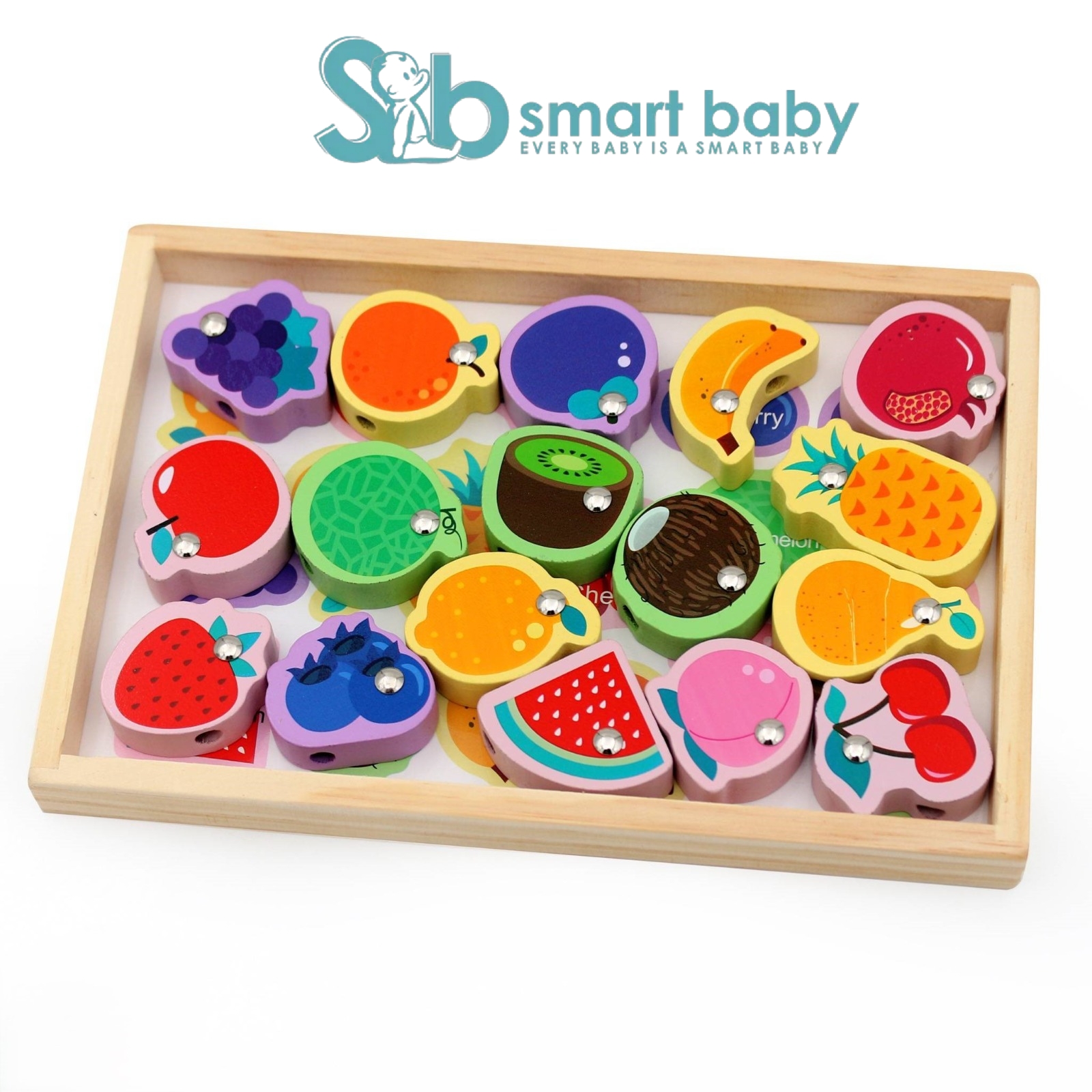 Wooden Magnetic Fruits & Lacing Blocks. Wooden Magnetic Fruits & Lacing Blocks.