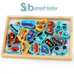 Wooden Magnetic Vegetables & Lacing Blocks.